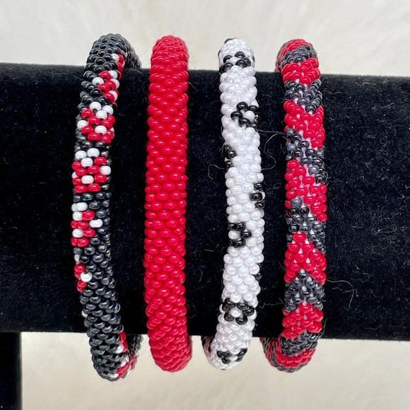 Hand Crafted Jewelry - HAND CRAFTED in Nepal Beaded Bracelets (set of 4) #662